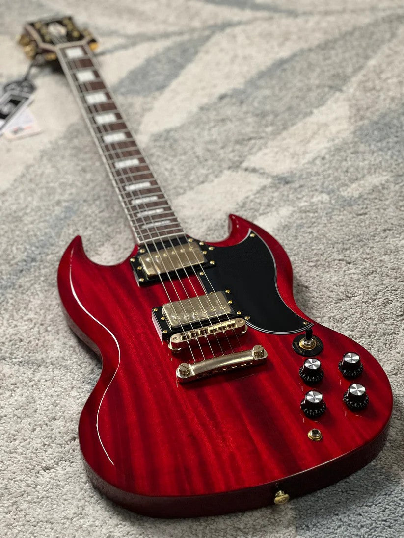 Soloking SG60 MKII in Transparent Red Cherry with Gold Hardware