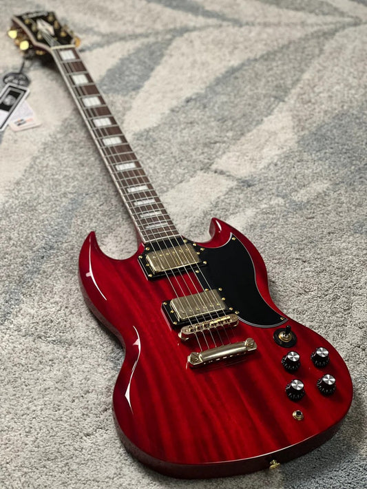 Soloking SG60 MKII in Transparent Red Cherry with Gold Hardware