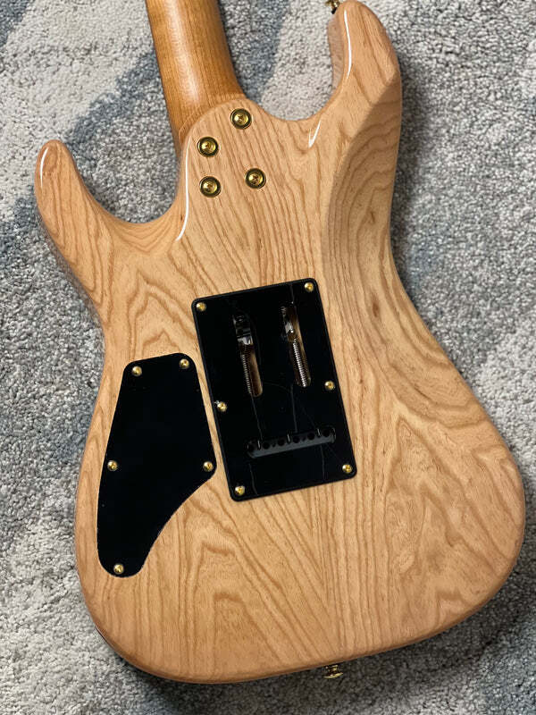 Soloking MS-1 Custom 24 HSS Boutique Black Limba/ASH with Roasted Maple FB in Natural Gloss