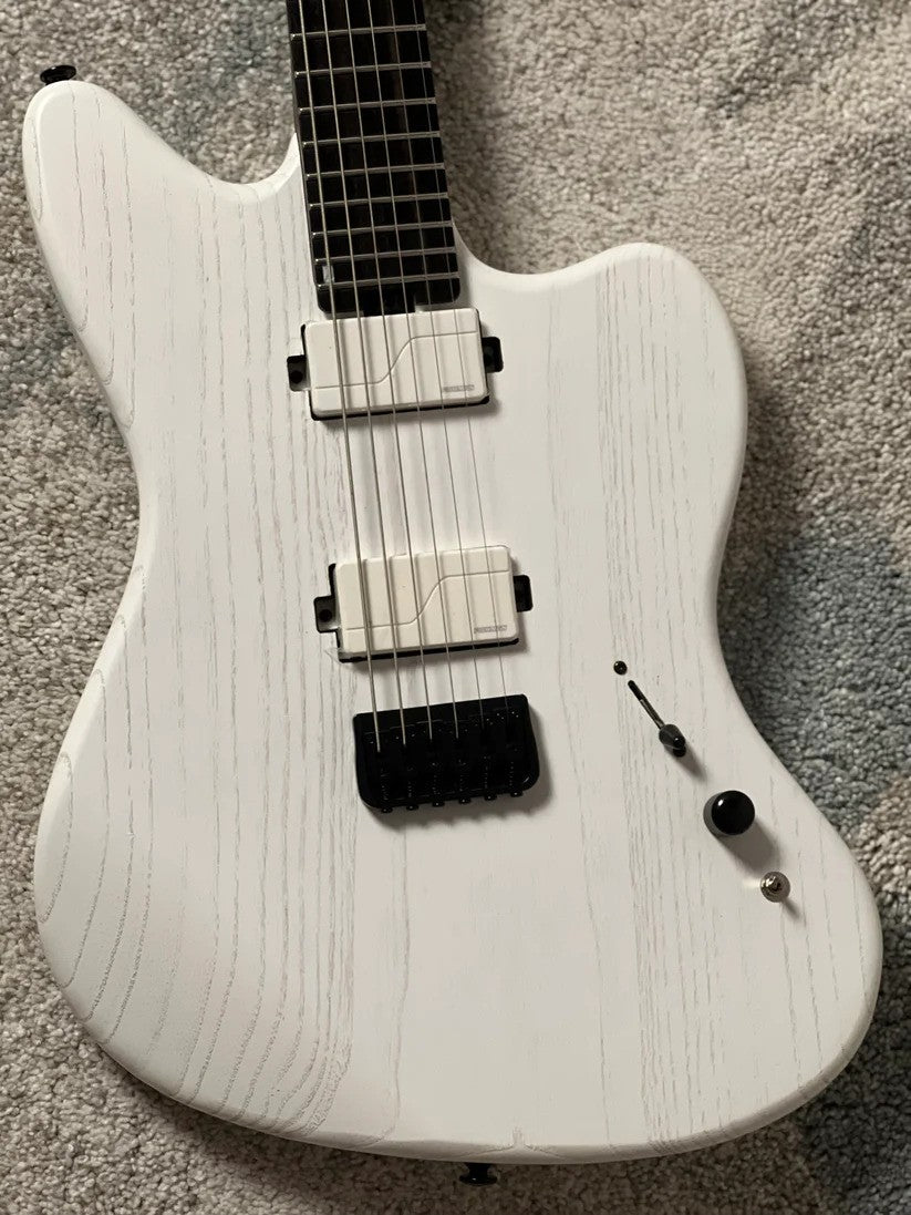 Soloking MJM-1 Custom Baritone HH with Fishman Fluence and Wenge Neck in Open Pore White