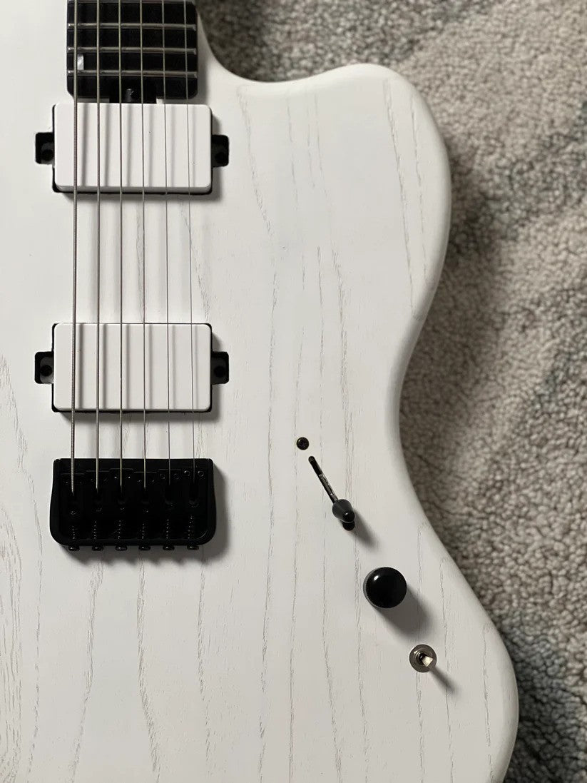 Soloking MJM-1 Custom Baritone HH with Wenge Neck in Open Pore White