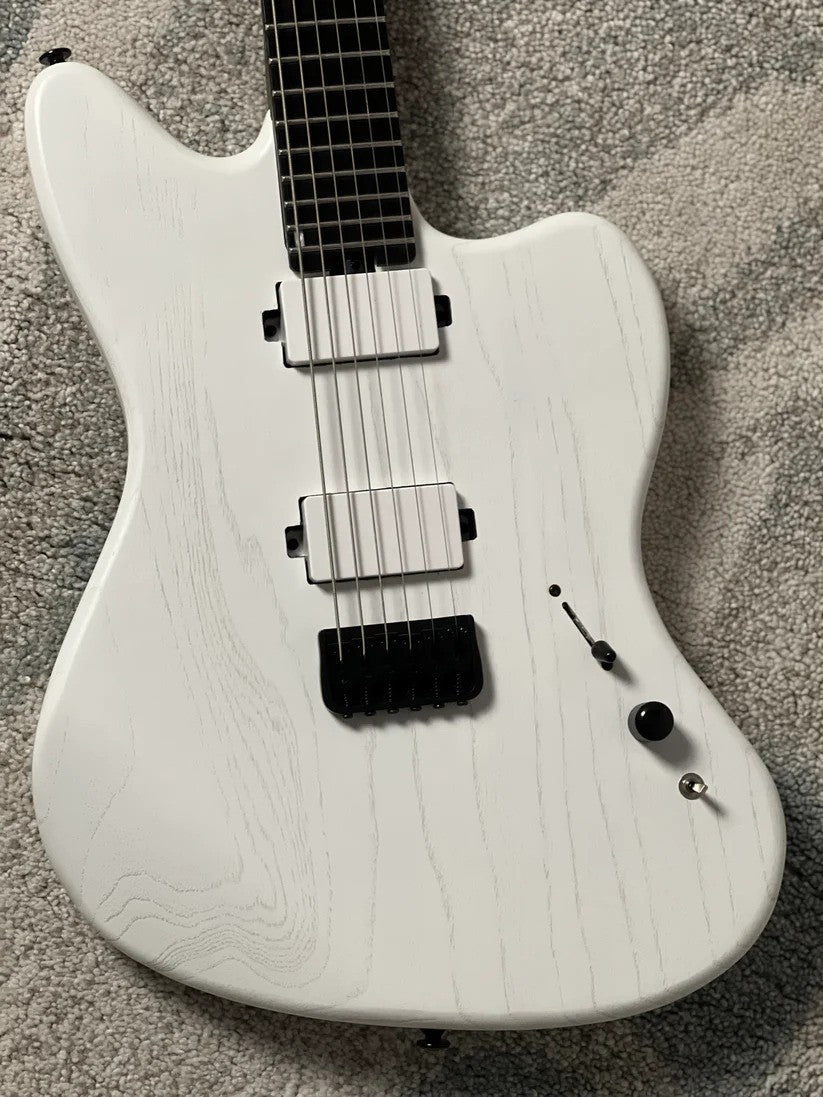 Soloking MJM-1 Custom Baritone HH with Wenge Neck in Open Pore White