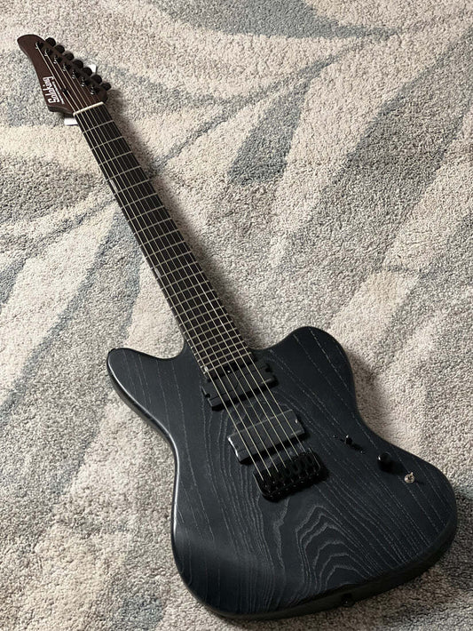 Soloking MJM-7 Custom Baritone HH with Fishman Fluence and Wenge Neck in Driftwood Black