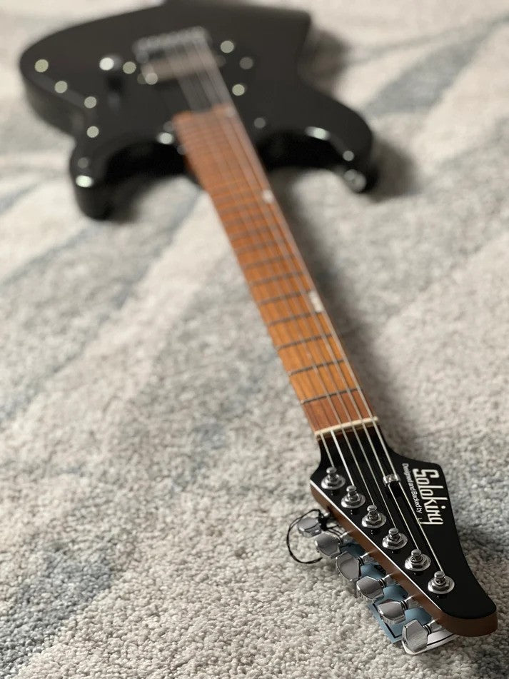 Soloking MS-1 H Baritone in Metallic Black with Roasted Maple FB