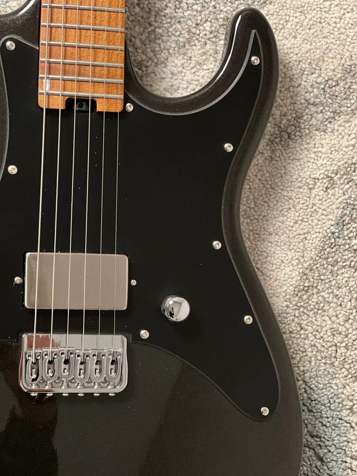 Soloking MS-1 H Baritone in Metallic Black with Roasted Maple FB