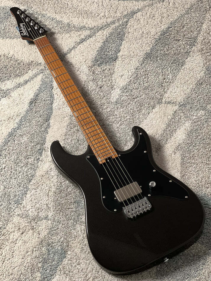 Soloking MS-1 H Baritone in Metallic Black with Roasted Maple FB
