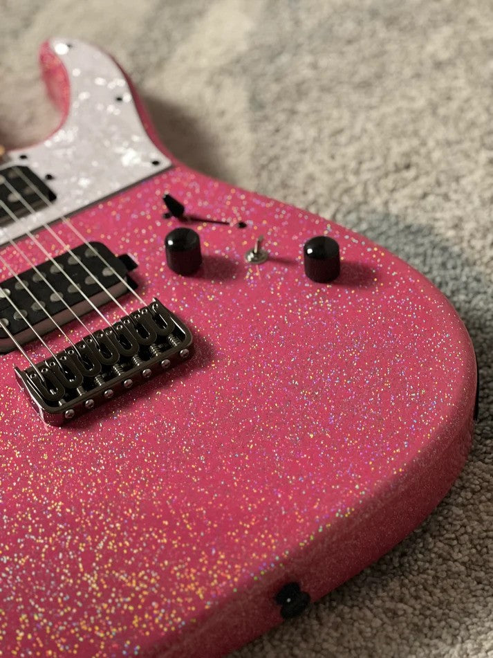 Soloking MS-7 in Pink Sparkle Mortis Tribute with Maple FB
