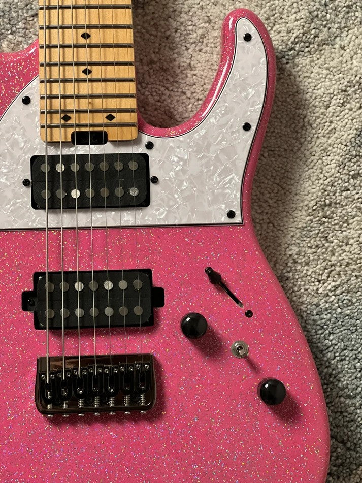 Soloking MS-7 in Pink Sparkle Mortis Tribute with Maple FB