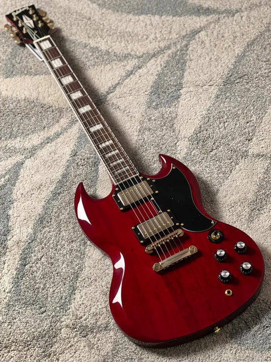 Soloking SG60 MKII in Transparent Red Cherry with Gold Hardware (Altered Headstock)