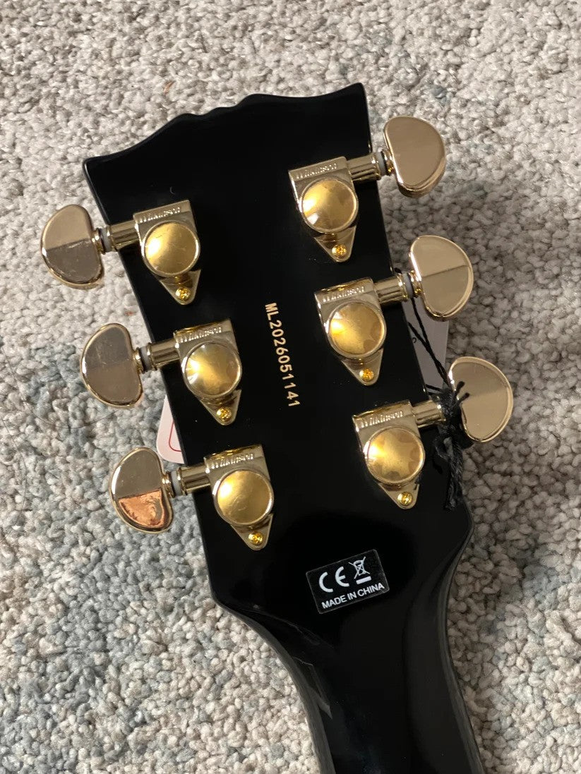 Soloking SG60 MKII in Ebony with Gold Hardware (Altered Headstock)