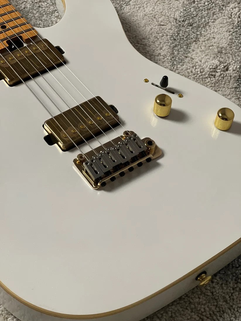 Soloking MT-1 Modern HH MKII in Pearl White Metallic with Roasted Maple FB and Gold Hardware