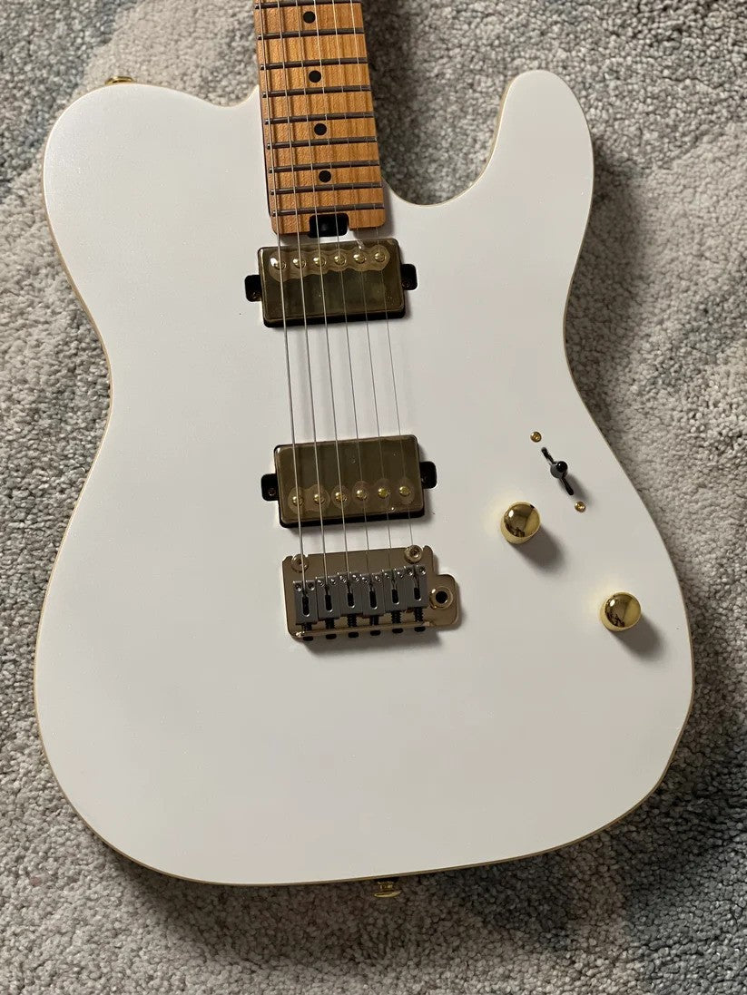 Soloking MT-1 Modern HH MKII in Pearl White Metallic with Roasted Maple FB and Gold Hardware