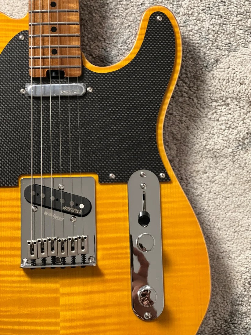 Soloking MT-1 FM 22 Artisan FMN with Roasted Flame Maple Neck in Amber Limited Edition JESCAR