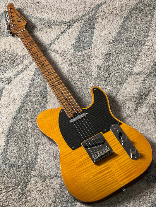 Soloking MT-1 FM 22 Artisan FMN with Roasted Flame Maple Neck in Amber Limited Edition JESCAR