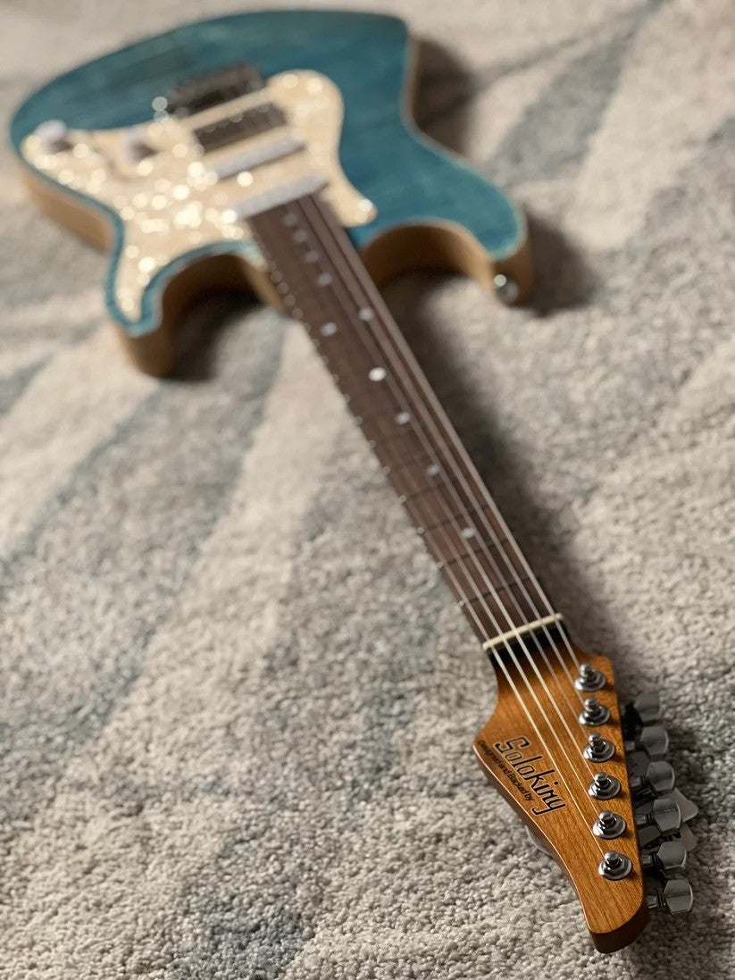 Soloking MS-1 Classic Flat Top FMN with Rosewood FB in Jeans Pacific Blue Limited Edition JESCAR