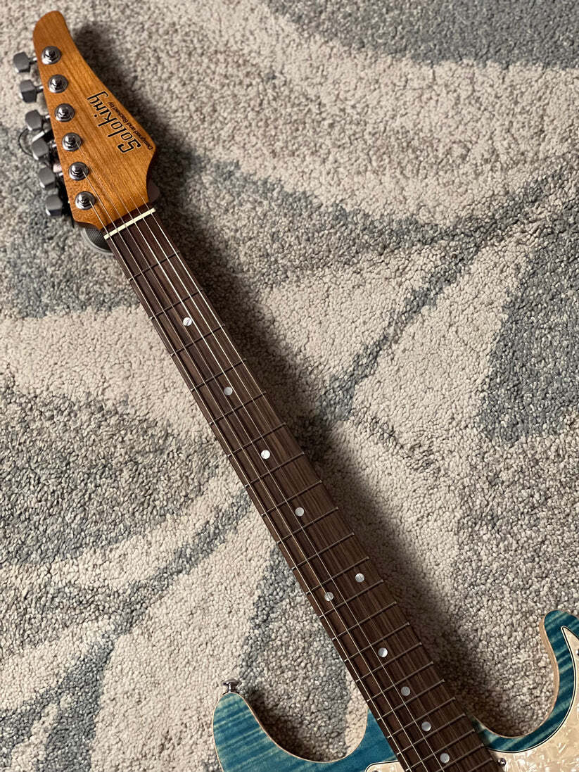 Soloking MS-1 Classic Flat Top FMN with Rosewood FB in Jeans Pacific Blue Limited Edition JESCAR