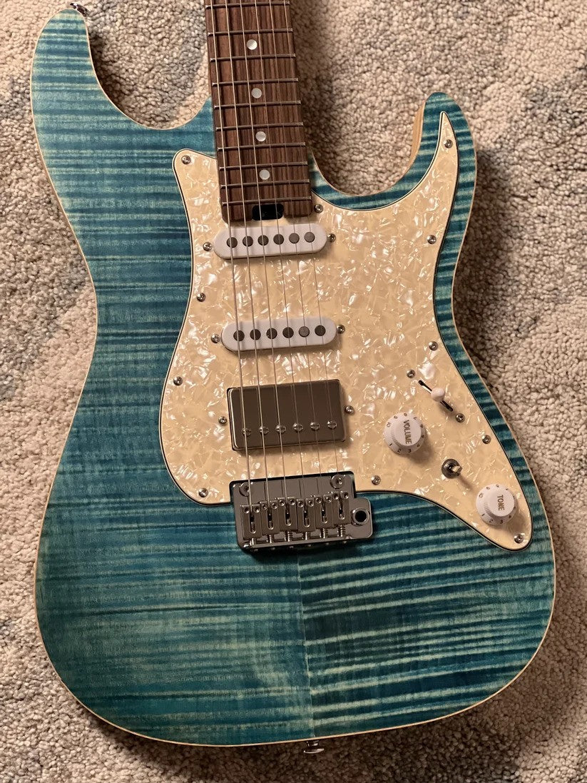 Soloking MS-1 Classic Flat Top FMN with Rosewood FB in Jeans Pacific Blue Limited Edition JESCAR
