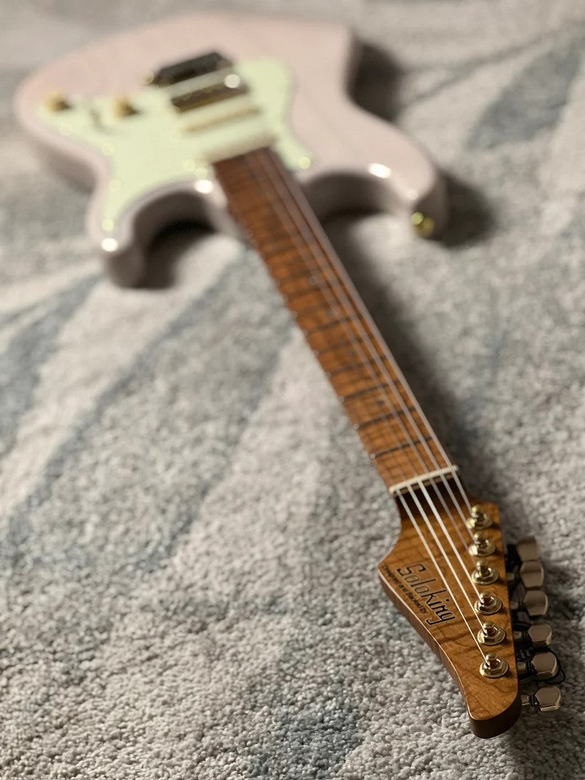 Soloking MS-1 Classic Ash FMN with Roasted Flame Maple Neck in White Blonde Limited Edition
