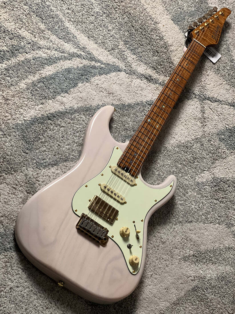 Soloking MS-1 Classic Ash FMN with Roasted Flame Maple Neck in White Blonde Limited Edition