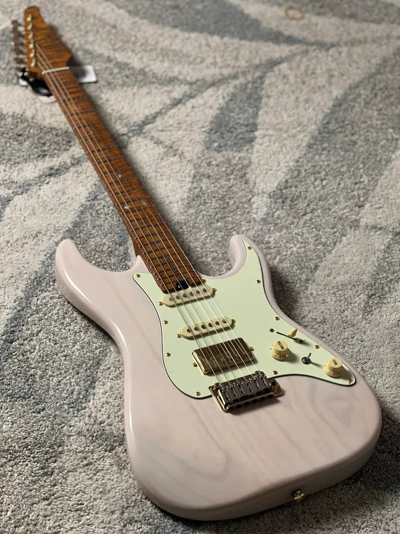 Soloking MS-1 Classic Ash FMN with Roasted Flame Maple Neck in White Blonde Limited Edition