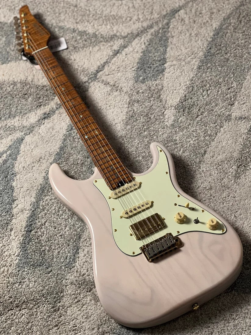 Soloking MS-1 Classic Ash FMN with Roasted Flame Maple Neck in White Blonde Limited Edition