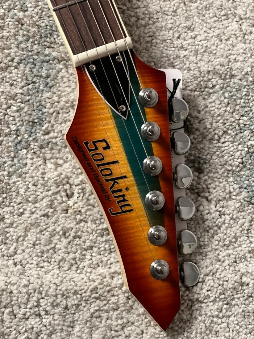 Soloking E-160 Custom Edge Series in Honeyburst with Blue Stripe Limited Edition