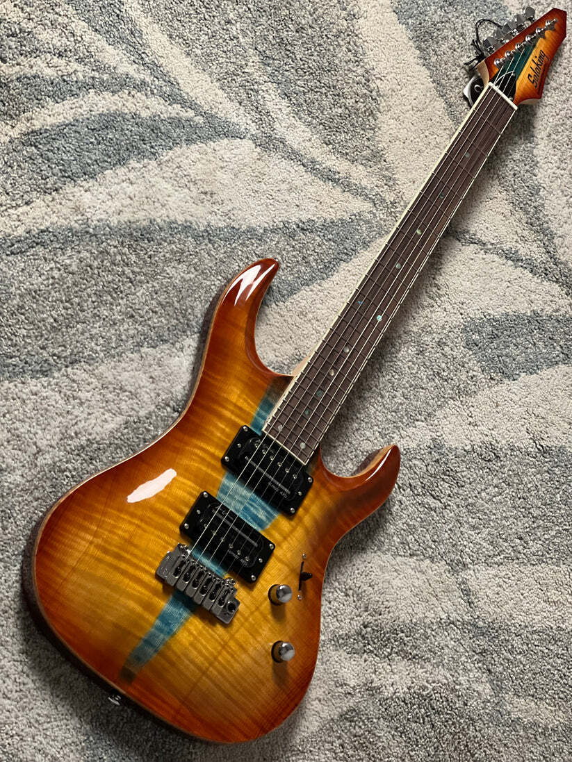 Soloking E-160 Custom Edge Series in Honeyburst with Blue Stripe Limited Edition