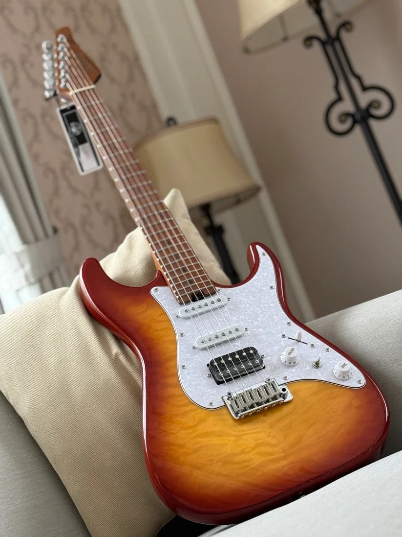 Soloking MS-1 Classic MKII in Aged Honeyburst with Roasted Maple FB and 5A Quilt Top