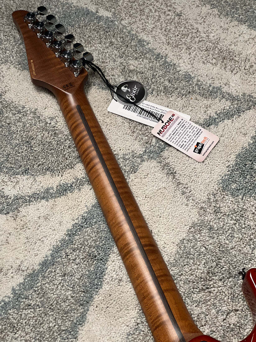 Soloking MS-1 Custom 24 HSS FMN with Roasted Flame Maple Neck in Beach Sunset Surf Fade JESCAR