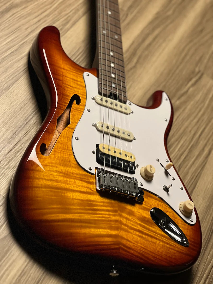 Soloking MS-1 Thinline Artisan with One Piece Wenge Neck in Violin Burst Nafiri Special Run