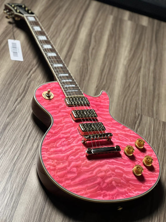 Soloking SLC60 T3 FM with 5A Quilt Top in Trans Pink