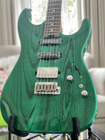 Soloking MS-1 Custom in Transparent Green with Roasted Maple Neck and Ash Body