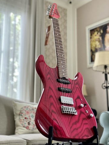Soloking MS-1 Custom in Transparent Magenta with Roasted Maple Neck and Ash Body