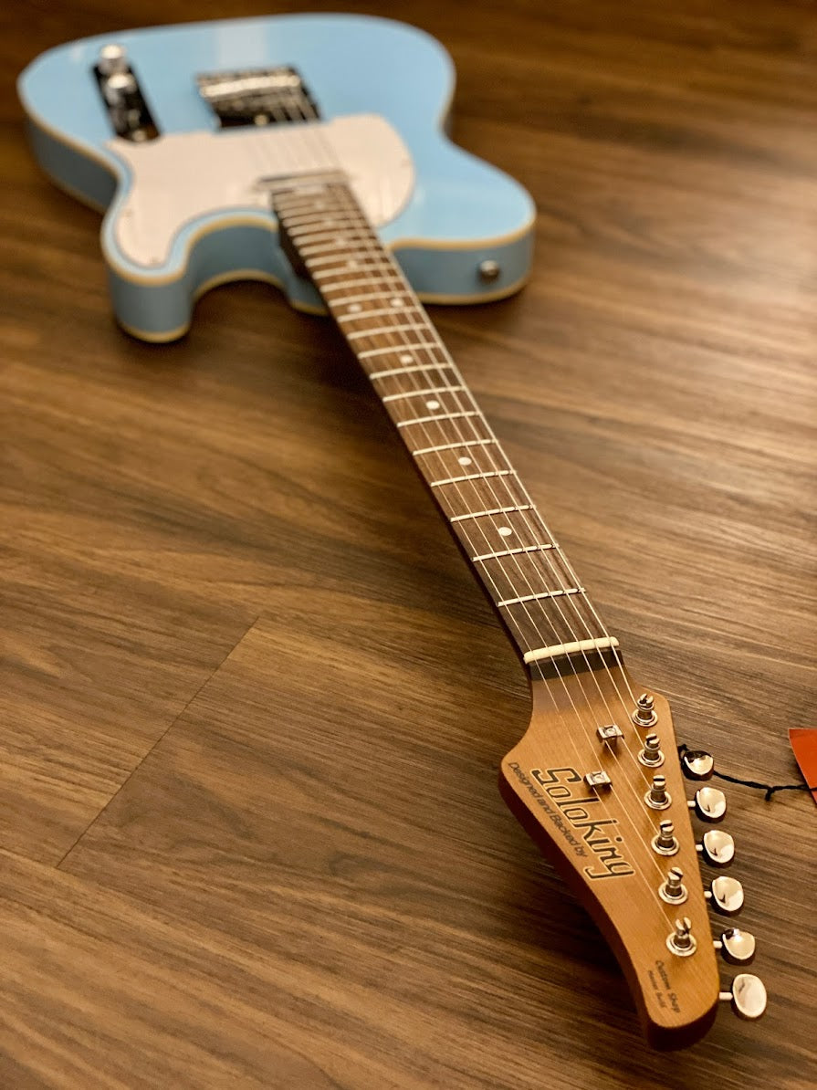Soloking T-1B Vintage MKII with Roasted Maple Neck and Rosewood FB in Sonic Blue