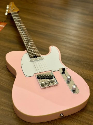 Soloking T-1B Vintage MKII with Roasted Maple Neck and Rosewood FB in Shell Pink