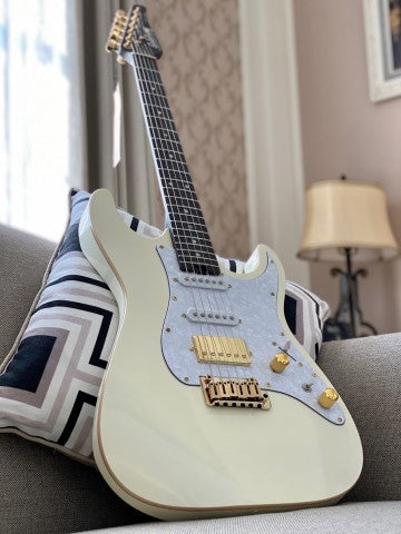 Soloking MS-1 Classic Flat Top in Vintage White with One Piece Rosewood Neck Nafiri Special Run