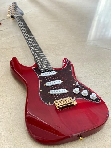 Soloking MS-1 Classic SSS ASH in Crimson Red with One Piece Rosewood Neck Nafiri Special Run