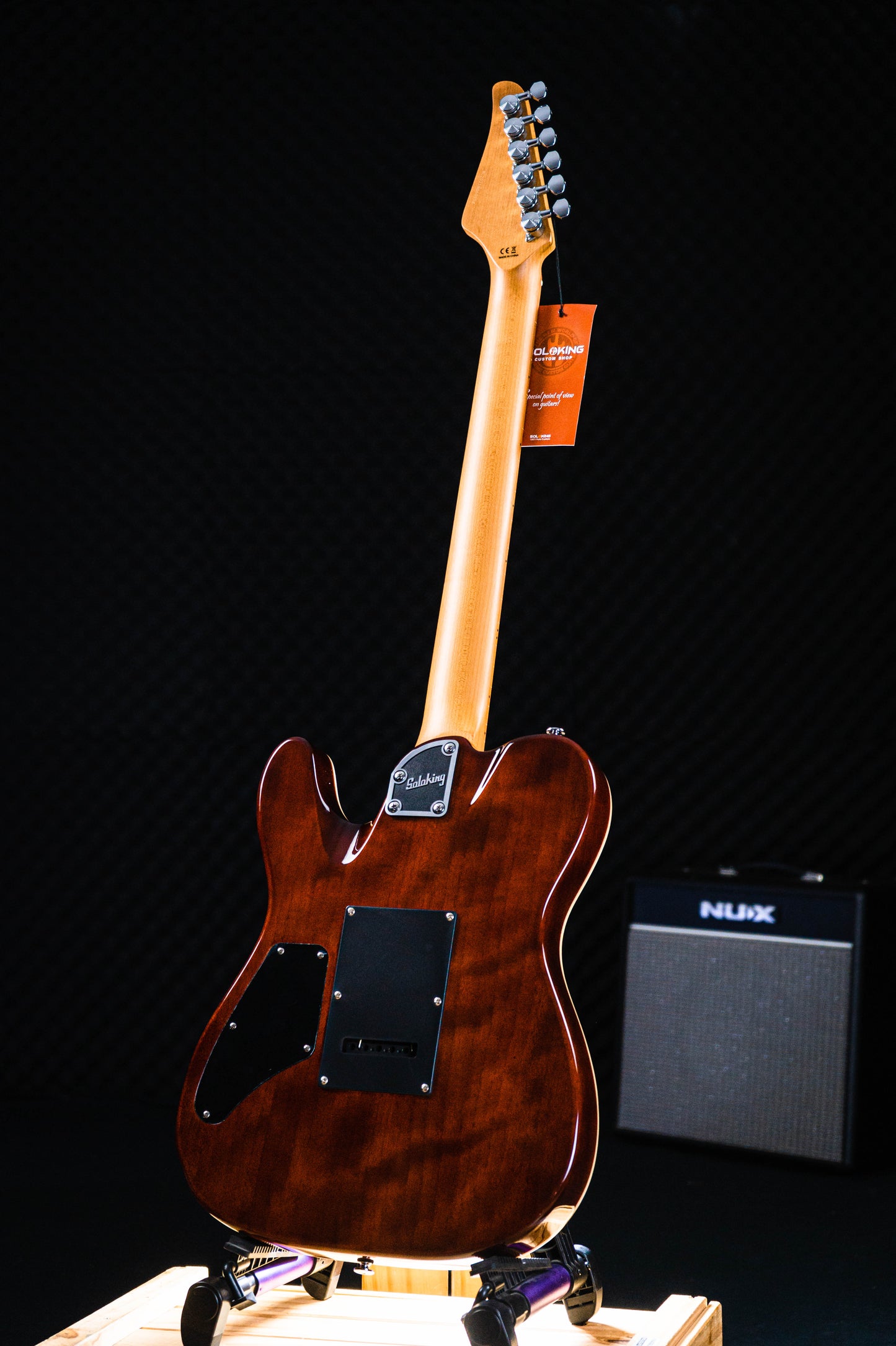 Soloking MT-1 Custom 24 Quilt in Seethru Black with Roasted Maple neck and FB