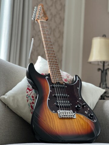 Soloking MS-1 Classic Ash FMN in 3 Color Sunburst with Roasted Flame Maple Neck Nafiri Special Run
