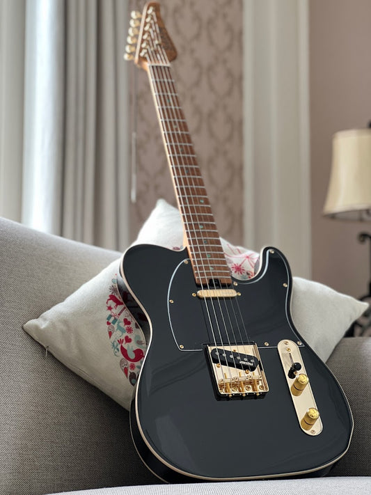 Soloking MT-1G FM MKII With Roasted Flame Maple Neck in Black Beauty Nafiri Special Run