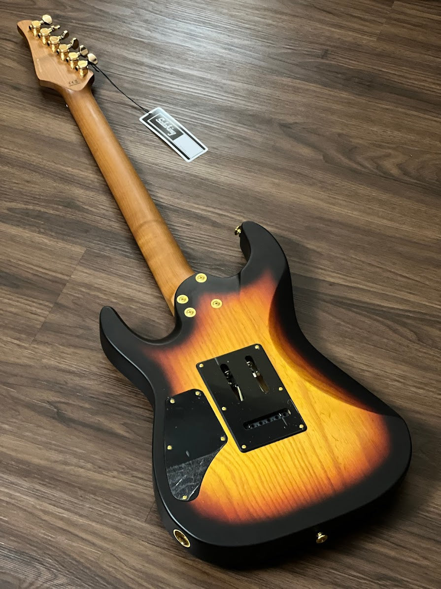 Soloking MS-1 Custom 24 HH Ash Flat Top in Tri Fade Burst Nafiri Special Run