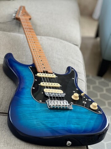 Soloking MS-1 Classic MKII in Blue Burst with 5A Flame Top Nafiri Special Run