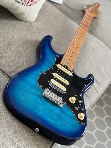 Soloking MS-1 Classic MKII in Blue Burst with 5A Flame Top Nafiri Special Run