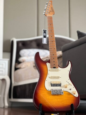 Soloking MS-1 Classic MKII in Sienna Sunburst with 5A Flame Top Nafiri Special Run