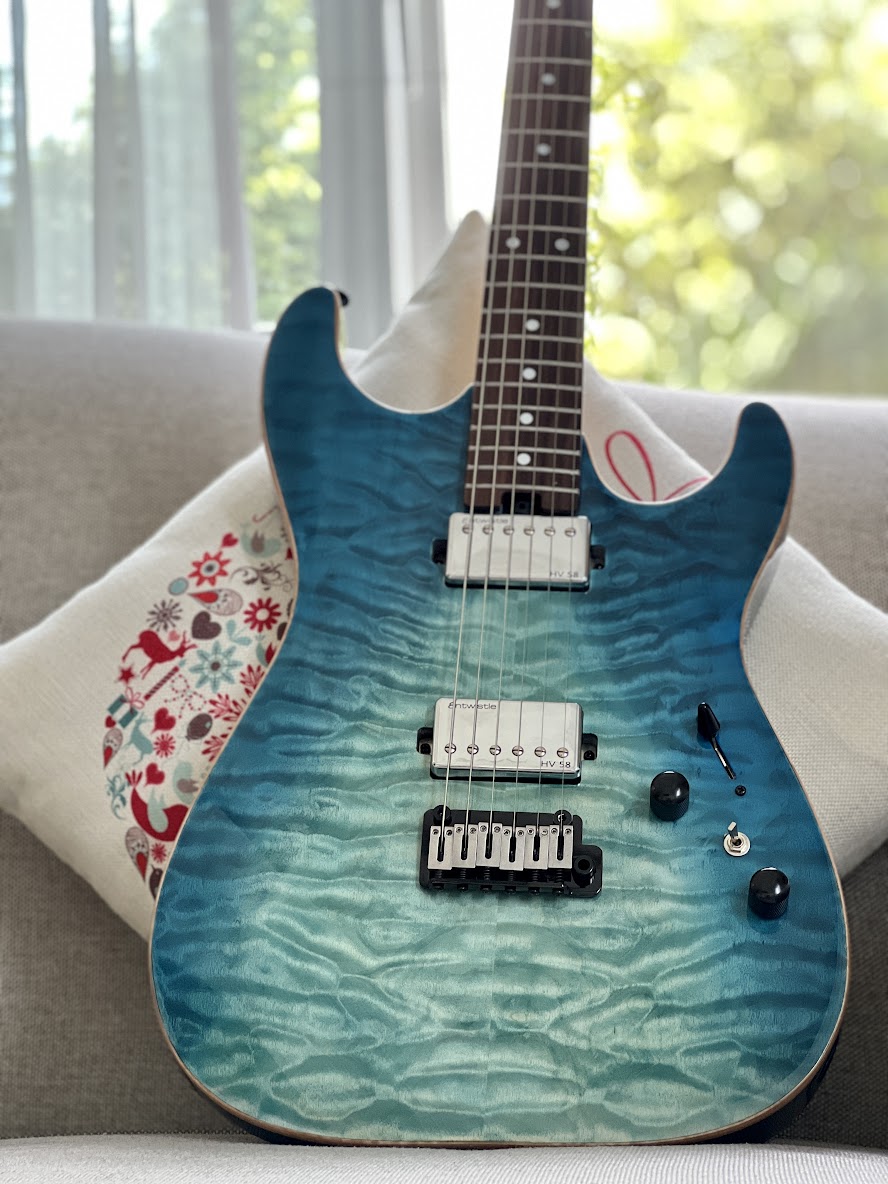 Soloking MS-1 Custom 22 HH Flat Top in Turquoise Wakesurf with Rosewood FB