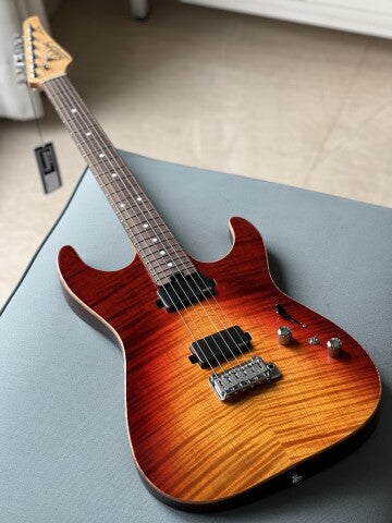 Soloking MS-1 Custom 22 HH MOD Flat Top with EMG 81/85 in Fire Wakesurf with Rosewood FB