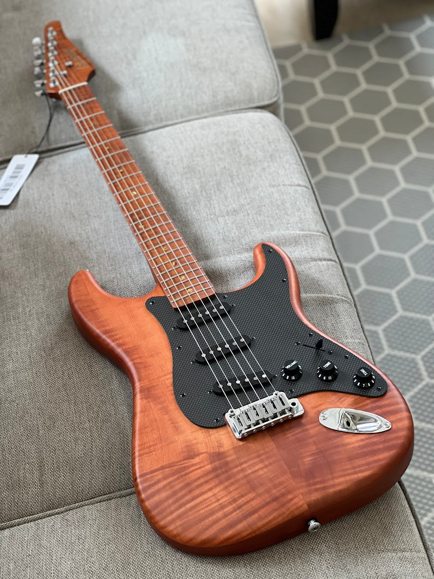 Soloking MS-1 FM Artisan SSS with Roasted Flame Neck in Caramel