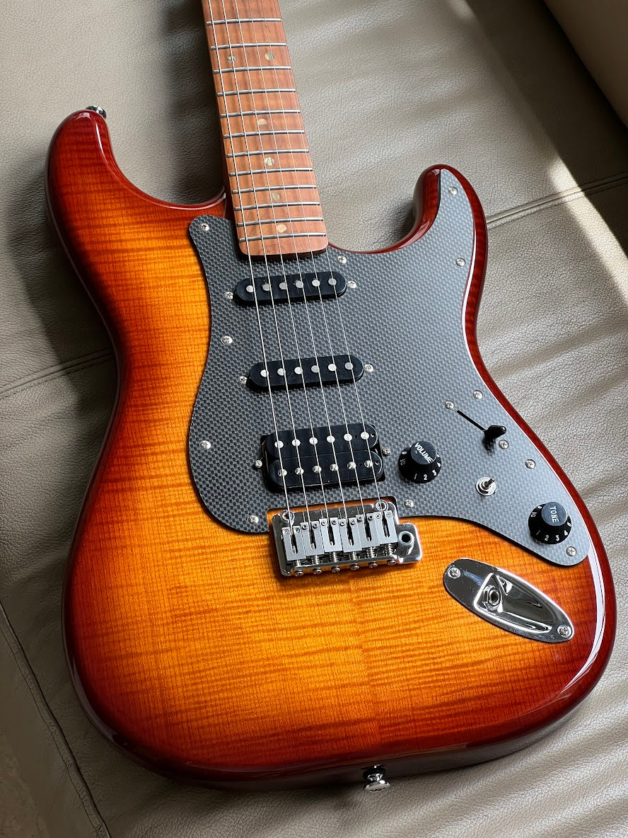 Soloking MS-1 FM Artisan with Roasted Flame Neck in Honeyburst Gloss Nafiri Special Run