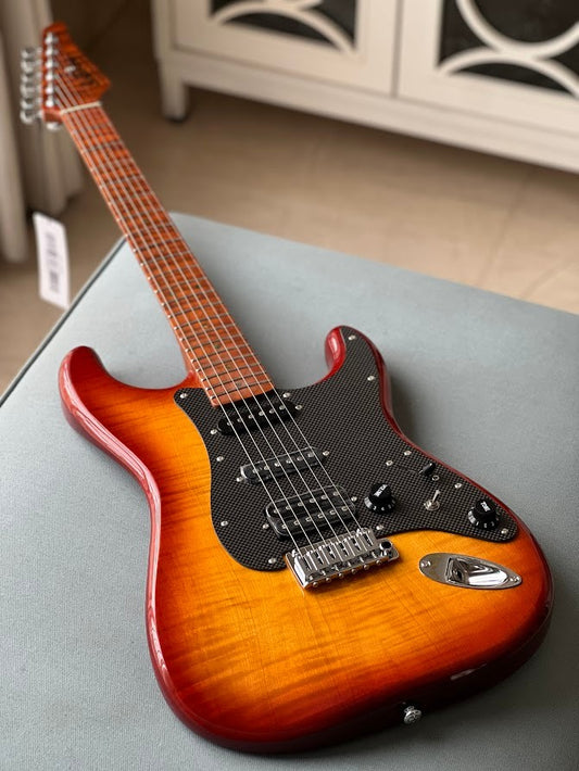 Soloking MS-1 FM Artisan Elite with Roasted Flame Neck in Honeyburst Gloss