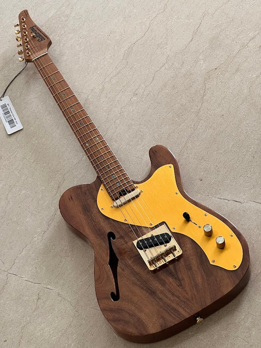 Soloking MT-1 Thinline FMN KOA Elite with Gold Hardware in Natural